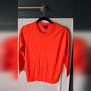J. Crew Women's Merino Wool Orange Crewneck Pullover
